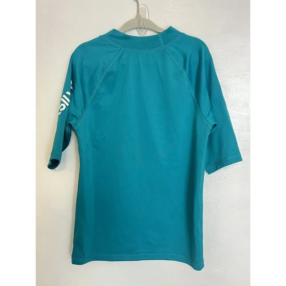 Quiksilver Boy Girl Kids Short 1/2 Sleeve UPF 50 Rash Guard Beach Swim Shirt 7